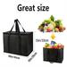 1pc Zylog Large Insulated Grocery Shopping Bag Black Reusable Bag Thermal Zipper Foldable Tote Cooler Food Transport Hot & Cold Camping Recycled Material Delivery Groceries
