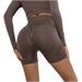 nerohusy Womens Bike Shorts Women s Workout Shorts High Waisted Compression Yoga Spandex Volleyball Biker Shorts for Women Seamless Fitness Yoga Shorts Brown S