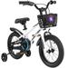 Kids Bicycles 16 inch Children Bike for Boys Girls Age 4-8 Years with Training Wheels Basket and Fender- White