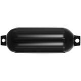 Set of 4 Ribbed 8.5 x 27 Black Vinyl Boat Fenders - Dock Shield Bumpers for Mooring Protection