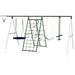 Swing Sets for Backyard 5 in 1 Heavy-Duty Metal Swing Sets for Backyard with 2 Swings Climbing Ladder and Basketball Hoop A-Frame Swing Set for Outdoor Backyard Playground