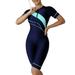 Summer Nylon Spandex Short Sleeve Workout Athletic Spandex Tummy Control Swimsuit for Women One Piece Swimsuits Activewear Solid Color Women s Block Rash Guard UPF 50 Surf Suit Knee Length Wetsuit M