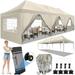 SANOPY 10X30ft Party Tents Heavy Duty Commercial Pop Up Canopy Tent with 8 Sidewalls Suit for 30 Persons Large Wedding Canopy Windproof Waterproof UPF50+ Outdoor Canopy w/Roller Bag &4 Sandbags Khaki