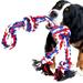 Youngever 3.5 Feet Dog Rope Toys for Aggressive Chewers Tough Rope Chew Toys for XL Large and Medium Dog Indestructible Rope for Large Breed Dog Tug War Teeth Cleaning (4 Knots Double Rope)