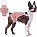 Janrevotw Dog Diaper Sanitary Pantie With Suspender Pet Physiological Pants Adjustable Cozy Underwear For Female Girl Dogs Breathable Cotton Briefs Pink