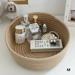 Round Desktop Storage Baskets Jewelry Key Remote Control Organizer Dormitory Bedroom Desk Toy Cosmetic Book Pen Boxes 1pcs Khaki 23x9cm