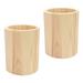 Qnmwood 2pcs Wooden Pen Cup Bamboo Pen Holder Pine Flowerpot for Home Office Supplies