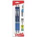 Pentel Gel Ink Pen .. EnerGel RTX Retractable Gel .. Pen 0.7mm Needle Tip .. Blue Ink 2 Pack .. (BLN77BP2C)