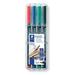 Staedtler 318-WP4 Lumocolor Permanent .. Universal Pens Fine Point .. 0.6mm Assorted 4 per .. Set