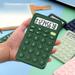 Pretxorve Standard Calculator 8 Digit With Large Display & Round Button Candy Color Calculator Portable For Office Home School Army Green