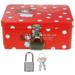 Tinplate Organizer Holder Storage Box with Lock Desktop Rectangular Metal Tins Earring Multi-functional