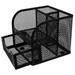 Qnmwood Mesh Desk Organizer with Drawer and Pencil Holder - Black