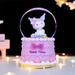 Kawaii Sanrio Kuromi Cinnamoroll LittleTwinStars Night Light Anime LED Desktop Creative Crystal Ball Ornament Girl Bedside Lamp