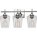 Vanity Lights Fixtures 3 Light Bathroom Light Chrome Wall Light with Clear Glass Shade Modern Bathroom Wall Sconce Lighting for Bath Living Room Bedroom Stairs Gallery Restaurant