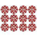 Gate Valve Handle Shutoff Parts Cast Iron Wheel Broach Decor Water Pipe Metal 12 Pcs Red