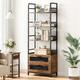Bookshelf with Drawers Industrial Bookcase with 4 Tiers Open Storage Shelves Rustic Bookshelves 70.87 Tall Display Racks Farmhouse Bookshelf for Bedroom Living Room Home Office Brown