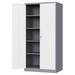 TiaGOC Metal Storage Cabinet with Lock - 72 Garage Storage Cabinet with 2 Locking Doors and 4 Adjustable Shelves Gray White Steel Lockable File Cabinet for Office Home Garage