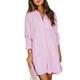 Women's Shirt Dress Casual Dress Shift Dress Mini Dress Business Date Polyester Modern Casual Shirt Collar Button Pocket Long Sleeve Fall Winter Loose Fit White Pink Navy Blue Pure Color S M L XL 2XL