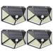 162 LED Solar Powered Flood Light IP65 Waterproof PIR Motion Sensor 3 Smart Modes Street Light For Outdoor Garden Driveway Patio 4Pcs