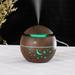 WQQZJJ Star Sky Wood Grain Hollow Star Humidifier Colorful Translucent Mini Portable 130ML Aromatherapy Machine Humidifiers For Home Small Humidifier