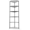 6 Tier NSF Metal Shelf Pentagonal Corner Wire Shelving Unit 72 H x 20 L x 20 D - Black 600lbs Capacity Heavy Duty Adjustable Storage Rack with Shelf Liners for Kitchen Garage Office Etc Room Corner