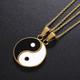 1pair yin yang pendant chain necklace for women or men adjustable 2 pcs best friend black choker necklaces for couples