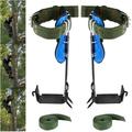 JLLOM 2 Gears Tree Pole Climbing Spike Safety Adjustable Lanyard Rope Rescue Belt Fast