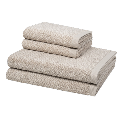Möve Brooklyn Fischgrat 4-teilig Handtuch-Set Nature/Cashmere Grau Image