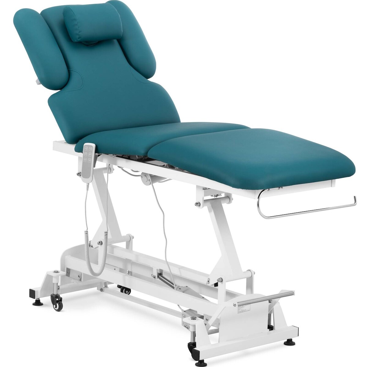 physa Massageliege elektrisch - 3 Motoren - 300 W - 185 x 67 x 62 - 84 cm - 200 kg - weiß/türkis Image
