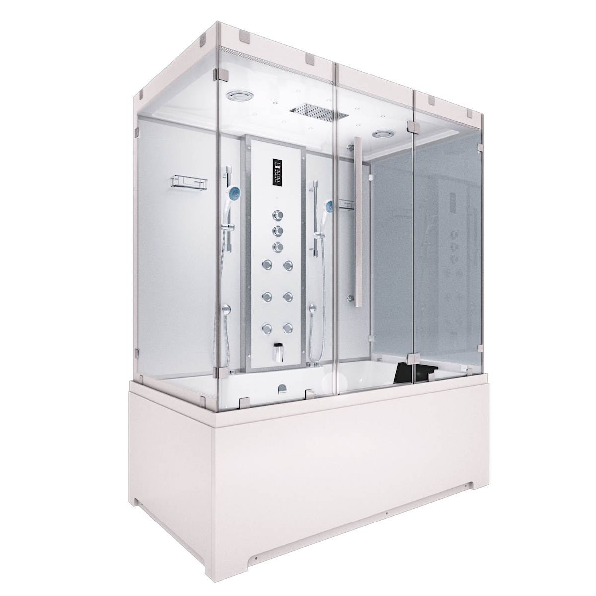 AcquaVapore Kombination Badewanne Dusche K80-WS-TH-B-EA Duschtempel 180x100 cm OHNE Zusatzoption Image