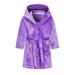 APEXFWDT Kids Toddler Fleece Robe Hooded Soft Fuzzy Bathrobe for Boys and Girls Hooded Flannel Pajamas Sleepwear Spa Robe