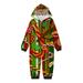 Miayilima Family Pajamas Matching Sets Kids Casual Christmas Parent Child Outfit Printed Pajamas Jumpsuit Home Outfit Hooded Jumpsuit Home Wear Kid Green
