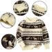 KYAIGUO Toddler Baby Premium Knit Crewneck Sweater Tops for Baby Boys Girls Fashion Striped Elk Print Pullover Sweater Winter Thick Knit Sweater