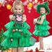 Herrnalise Girl s Christmas Tree Dress Costume Kids Ms Claus Costume Xmas Party Tutu Dress Outfit for Girl