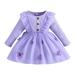 Children Dress Christmass Fashion Long Sleeve Plaid Patchwork Splicing Grenadine Dresses Elegant Soft Outwear