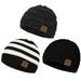 Kids Baby Winter Hat Warm Cozy Infant Toddler Beanie for Boys Girls Chunky Baby Beanies 3 Pack Black Colorful Point & Black White Stripes & Black 6-36 Months