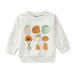 dmqupv Big Kid Shirt Male Kid Boy Boys Girls Long Sleeve Pumpkin Prints T Shirt Tops Multi (Grey 12-18 Months)