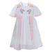 Girl s Dress Fashion Summer New Rainbow Striped Short Sleeved Round Neck Cute Cartoon Dresses Elegant Cute Outwear