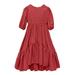 Toddler Fashion Dresses Holiday Playwear For Little Girls Spring Summer Solid Ruffle Short Sleeve Casual Fall Winter Clothes 10Y
