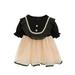 Girl s Dress Summer Fashion Flying Sleeves Lace Mesh Stitching Solid Color Princess Dresses Sweet Lovely Dailywear