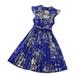 Girls Cute Dresses Holiday Playwear For Little Girls Little Child Big Bids Flying Sleeve Retro Print Summer Fashion Playwear Dres BU1 7-8 Years