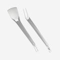 Set Of 2 Stainless-steel Utensils. Spatula And Fork. For Camping