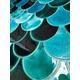 Wabi-sabi, Handmade ceramic mosaic tiles, Morocco Fish Scale, Mix Turquoise and Emerald Green, Price per 89 pieces 1 sq meter