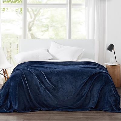 Solid Plush Blanket by Cannon in Dark Blue (Size K...