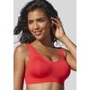 Bralette-BH NUANCE, Damen, Gr. M (40/42), N-Gr, rot (cherry), Microtouch, Obermaterial: 82% Polyamid, 18% Elasthan, Basic, BHs, SEAMLESS, ohne Bügel, mit integriertem Push-up Kissen, Basic Dessous