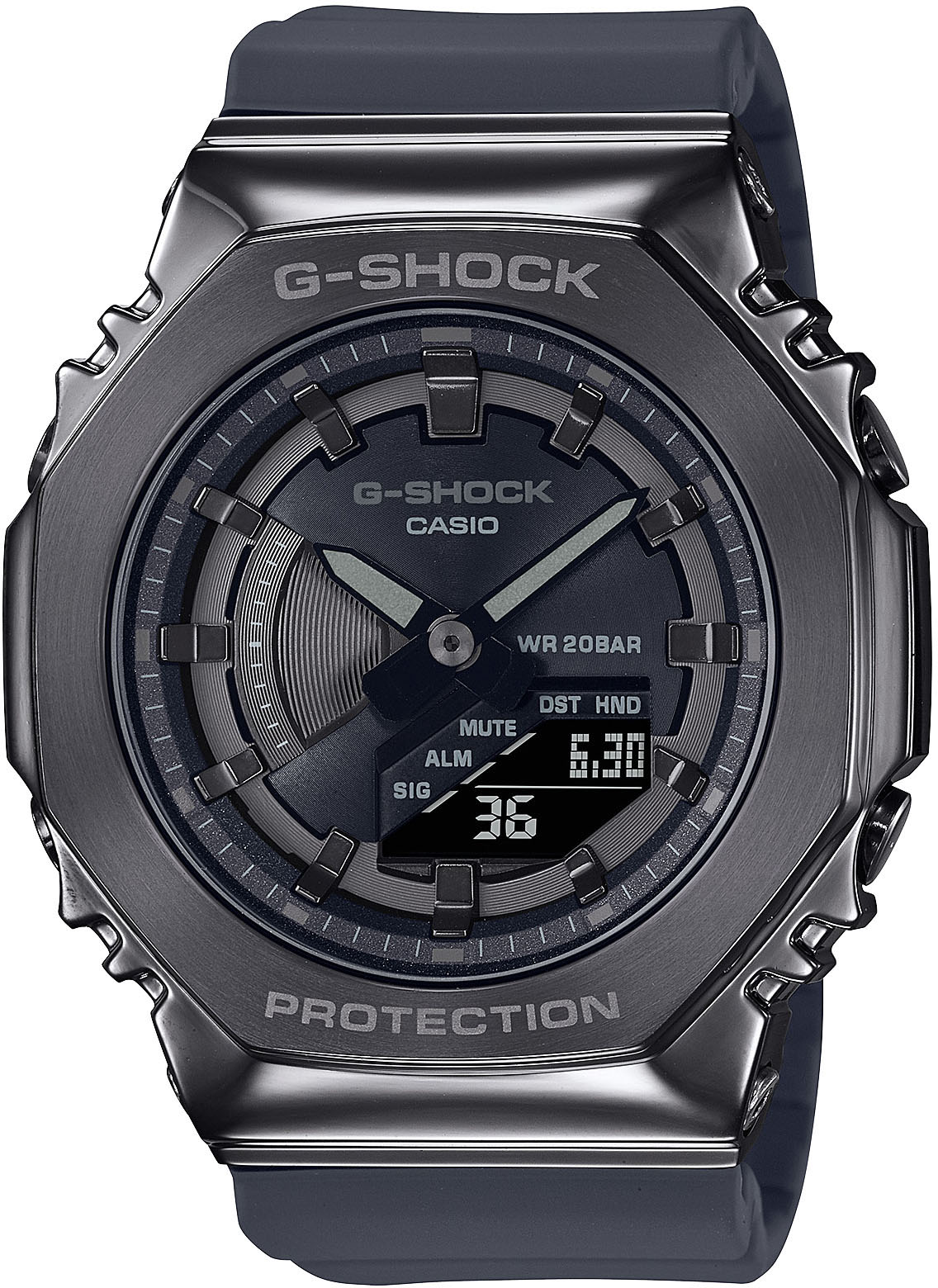 Chronograph CASIO G-SHOCK, grau (grau, schwarz), Armbanduhren, Damen, Chronograph, Quarzuhr, Armbanduhr,Digitaluhr, bis 20 bar wasserd Damenuhr,Herrenuhr