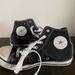 Converse Shoes | Converse All Star Chuck Taylor Shoes Size 4 Hi Top Black And Silver Metallic | Color: Black/Silver | Size: 4g