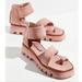 Free People Shoes | Free People Maddox Platform Lug Sole Sandal Puffy Gold Leather Zip 38 8 Pink | Color: Pink | Size: 8