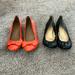 J. Crew Shoes | *Two Pairs* J.Crew Ballet Flats | Color: Black/Orange | Size: 8