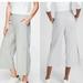 Athleta Pants & Jumpsuits | Athleta Tribeca Light Gray Wide Leg Cropped Snap Leg Split 4 Pockets Size 4p | Color: Gray | Size: 4p